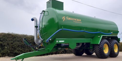 A green slurry tanker